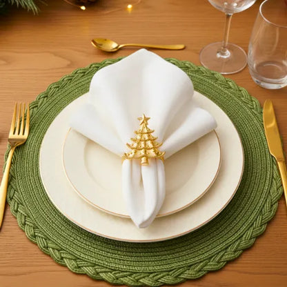 Serene Christmas Table Set – Green & White