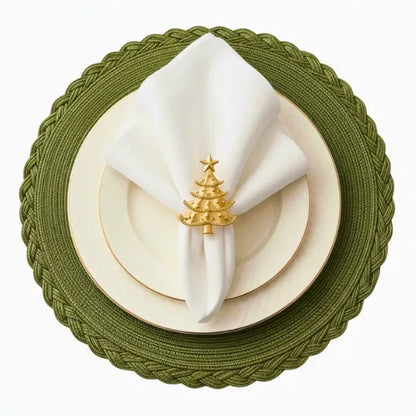 Serene Christmas Table Set – Green & White